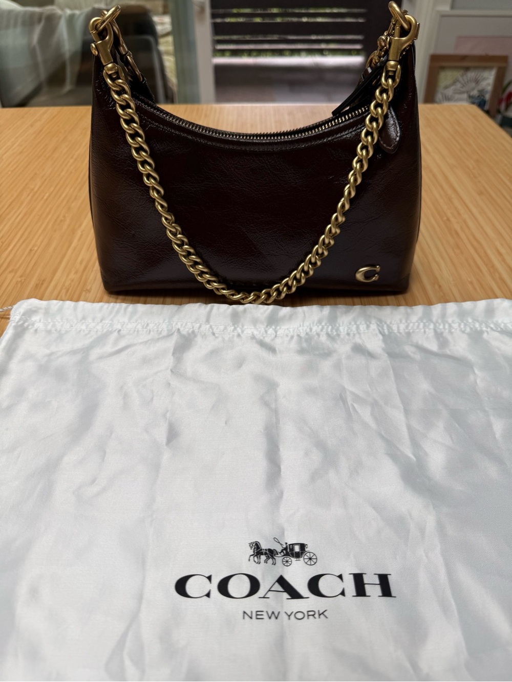 Coach Juliet Shoulder Bag 25 Glovetanned Leather Brass/Maple - Picture 4 of 12